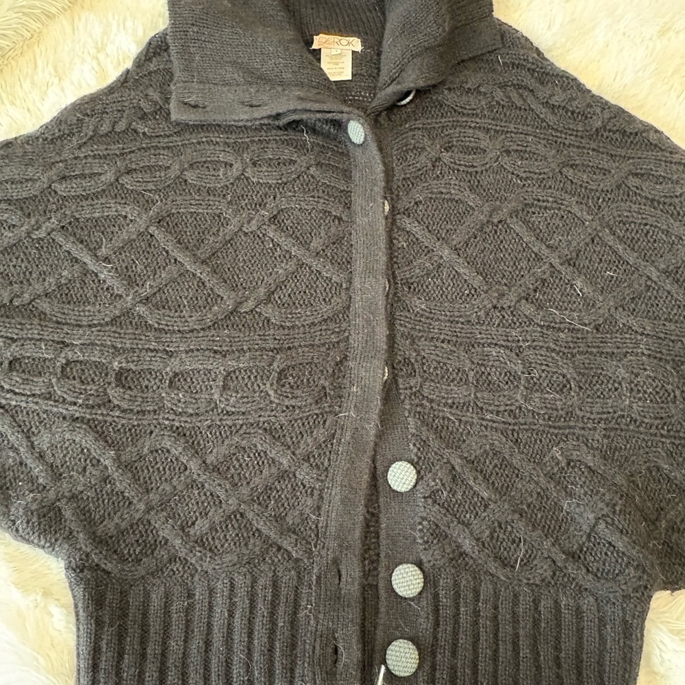 LaRok Charcoal Cable Knit Cardigan